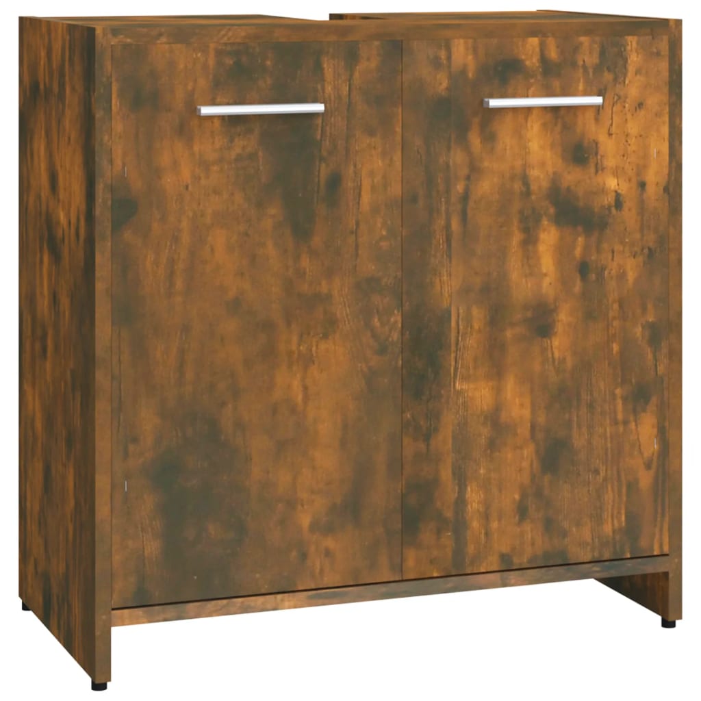 Dulap De Baie, Stejar Fumuriu, 60X33X60 Cm, Lemn Prelucrat