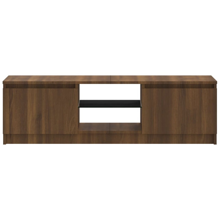 Comodă Tv Cu Lumini Led, Stejar Maro, 120X30X35,5 Cm