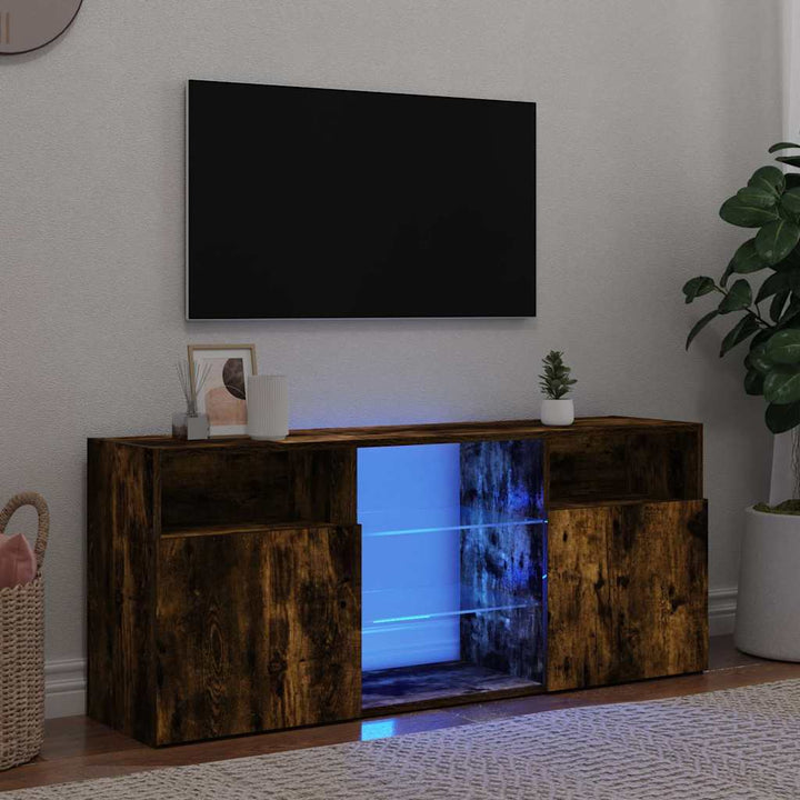 Comodă Tv Cu Lumini Led, Gri Sonoma, 120X30X50 Cm