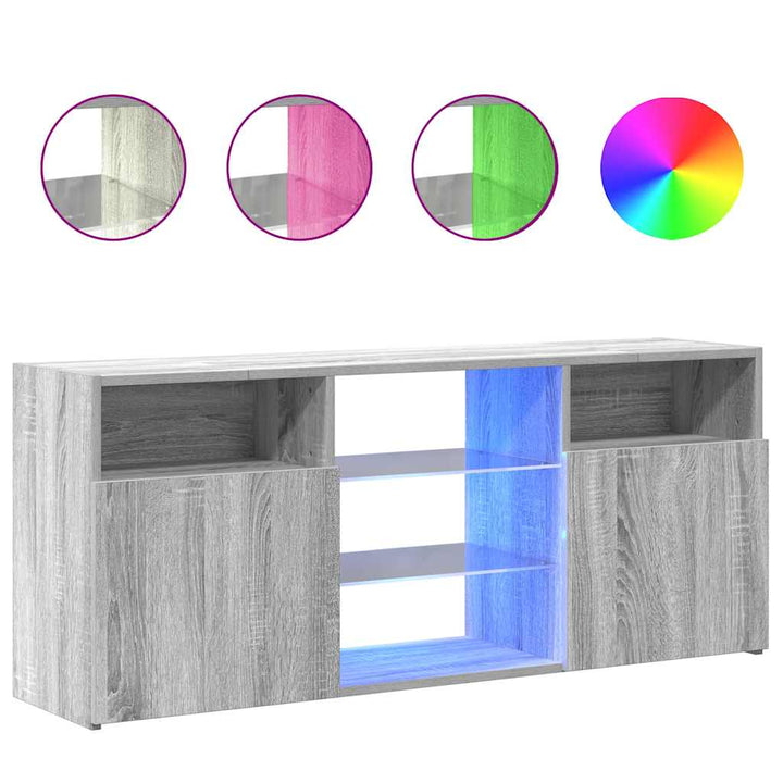 Comodă Tv Cu Lumini Led, Gri Sonoma, 120X30X50 Cm