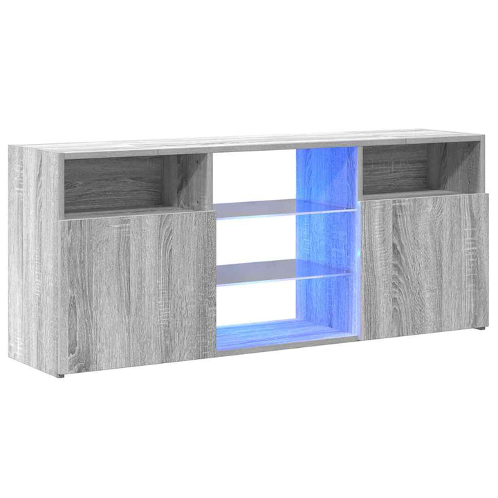 Comodă Tv Cu Lumini Led, Gri Sonoma, 120X30X50 Cm
