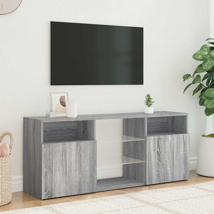 Comodă Tv Cu Lumini Led, Gri Sonoma, 120X30X50 Cm