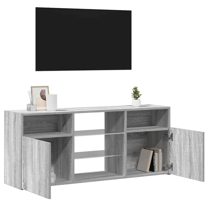 Comodă Tv Cu Lumini Led, Gri Sonoma, 120X30X50 Cm