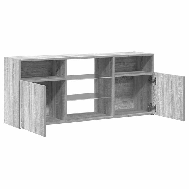 Comodă Tv Cu Lumini Led, Gri Sonoma, 120X30X50 Cm