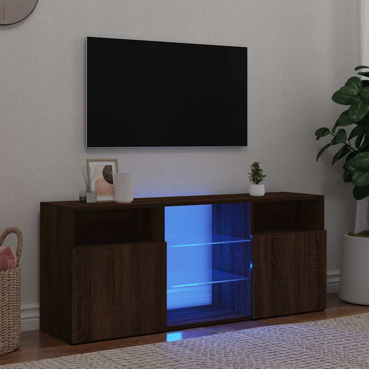 Comodă Tv Cu Lumini Led, Gri Sonoma, 120X30X50 Cm
