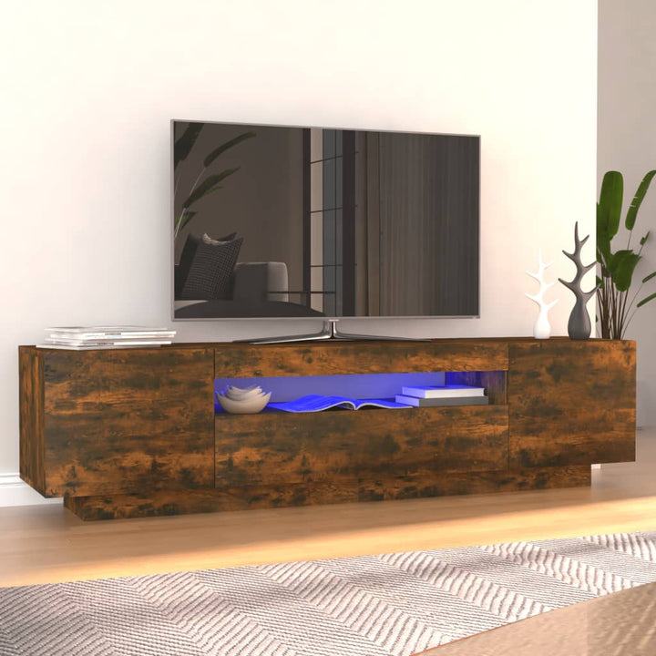 Comodă Tv Cu Lumini Led, Gri Sonoma, 160X35X40 Cm