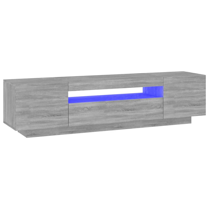Comodă Tv Cu Lumini Led, Gri Sonoma, 160X35X40 Cm