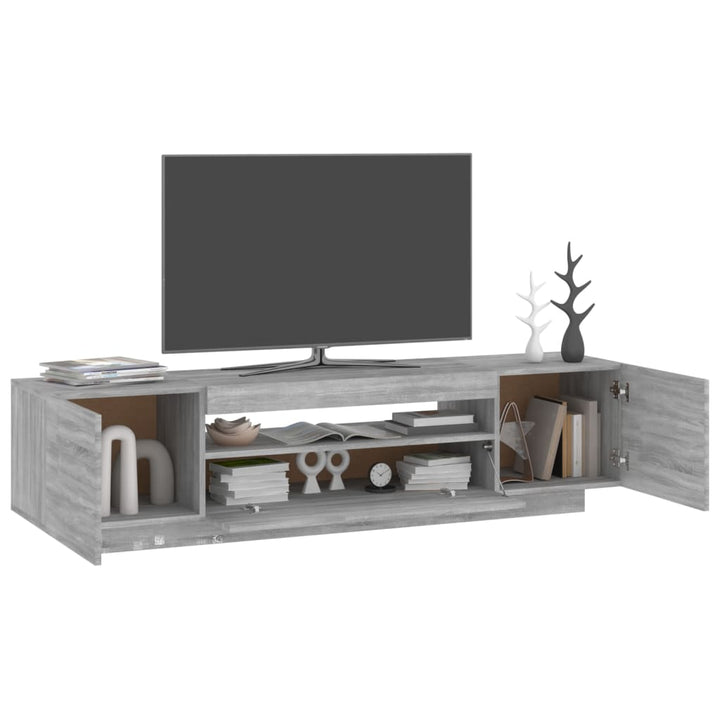 Comodă Tv Cu Lumini Led, Gri Sonoma, 160X35X40 Cm