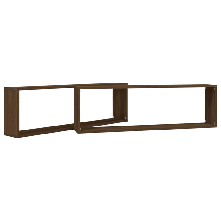 Rafturi De Perete Cub, 2 Buc., Stejar Maro 100X15X30 Cm Lemn