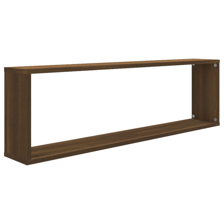 Rafturi De Perete Cub, 2 Buc., Stejar Maro 100X15X30 Cm Lemn