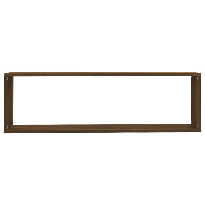 Rafturi De Perete Cub, 2 Buc., Stejar Maro 100X15X30 Cm Lemn