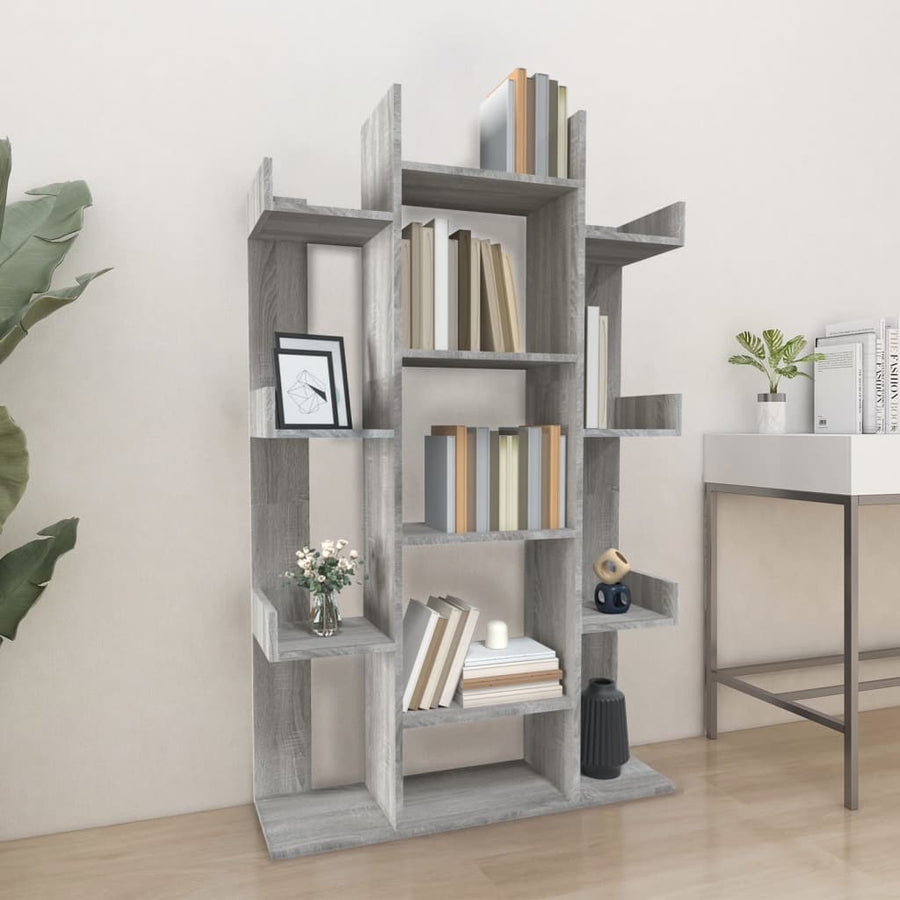 Bibliotecă, Gri Sonoma, 86X25,5X140 Cm, Lemn Prelucrat