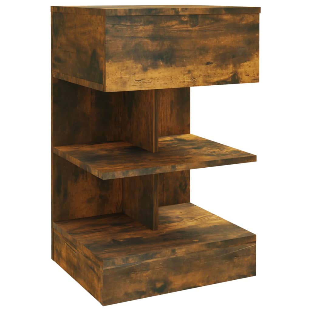 Noptiere, 2 Buc., Stejar Fumuriu, 40X35X65 Cm, Lemn Prelucrat