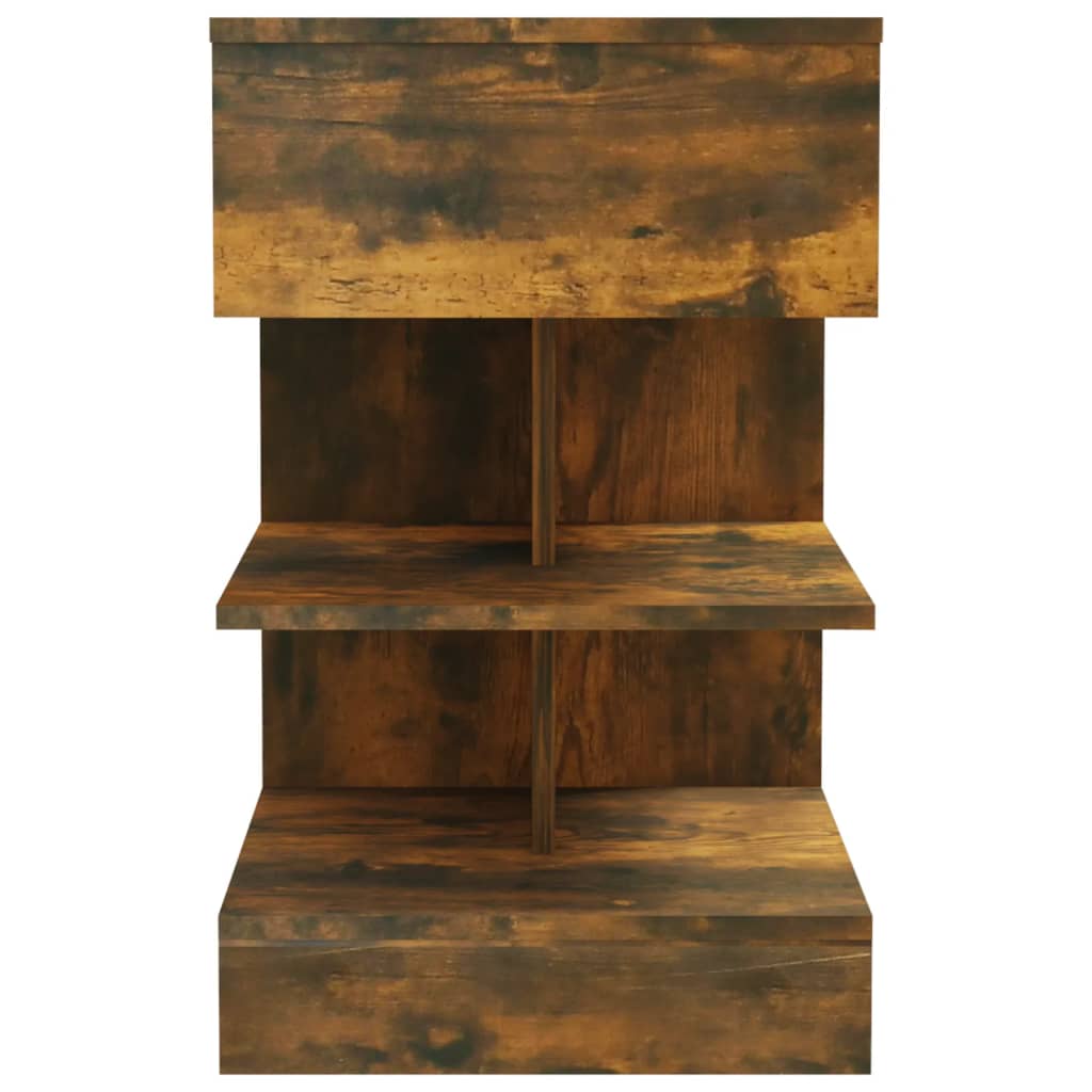 Noptiere, 2 Buc., Stejar Fumuriu, 40X35X65 Cm, Lemn Prelucrat