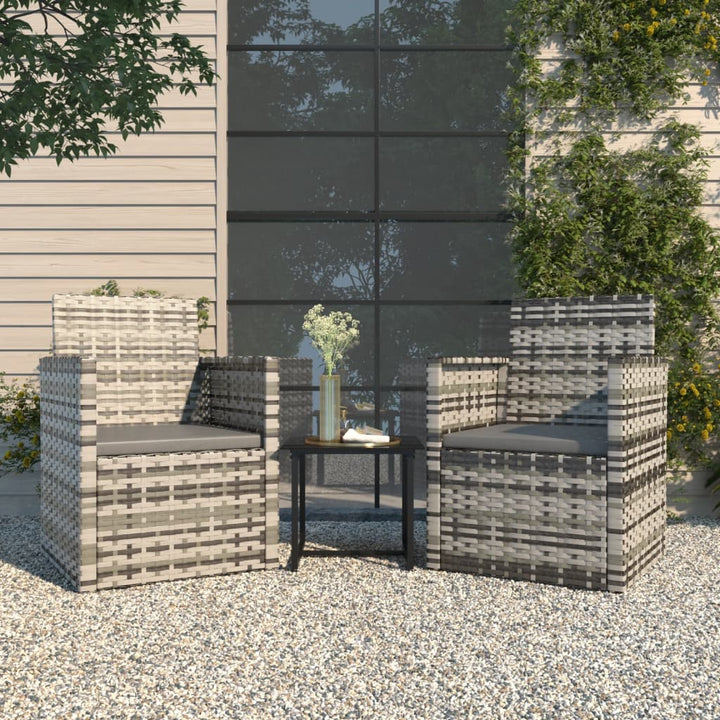 Set Mobilier De Exterior Cu Perne, 3 Piese, , Poliratan