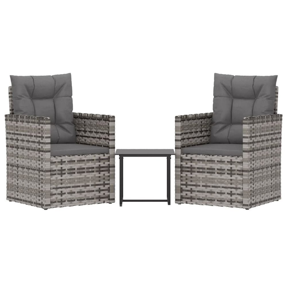 Set Mobilier De Exterior Cu Perne, 3 Piese, , Poliratan