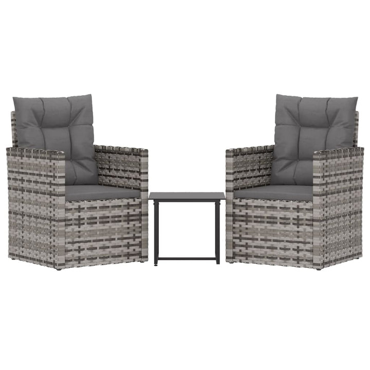 Set Mobilier De Exterior Cu Perne, 3 Piese, , Poliratan