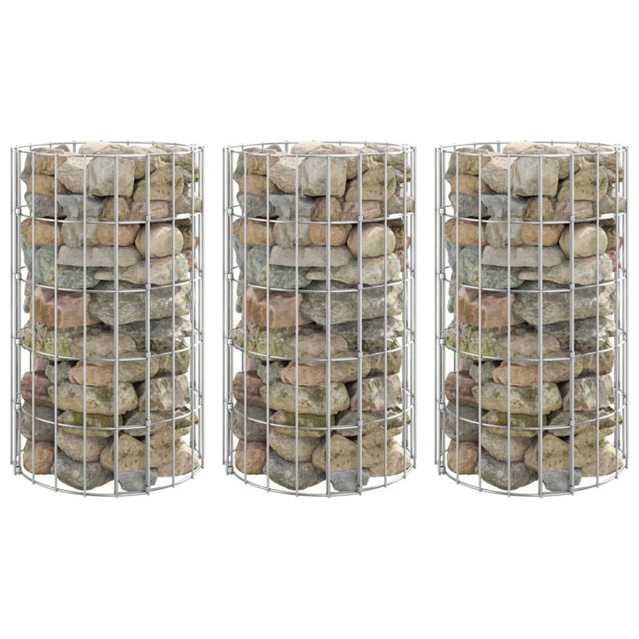 Strat Înălțat Gabion 3 Buc. Ø30X200 Cm Oțel Galvanizat Circular