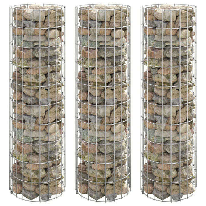 Strat Înălțat Gabion 3 Buc. Ø30X200 Cm Oțel Galvanizat Circular