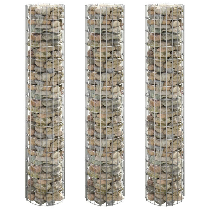 Strat Înălțat Gabion 3 Buc. Ø30X200 Cm Oțel Galvanizat Circular