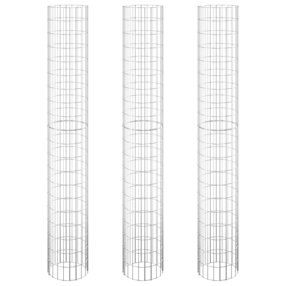 Strat Înălțat Gabion 3 Buc. Ø30X200 Cm Oțel Galvanizat Circular