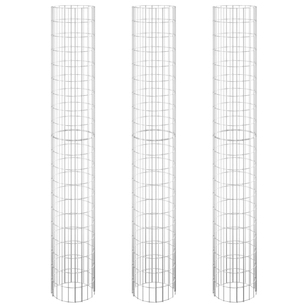 Strat Înălțat Gabion 3 Buc. Ø30X200 Cm Oțel Galvanizat Circular