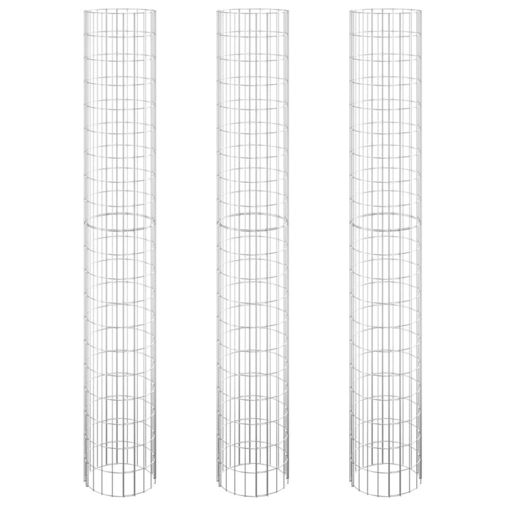 Strat Înălțat Gabion 3 Buc. Ø30X200 Cm Oțel Galvanizat Circular