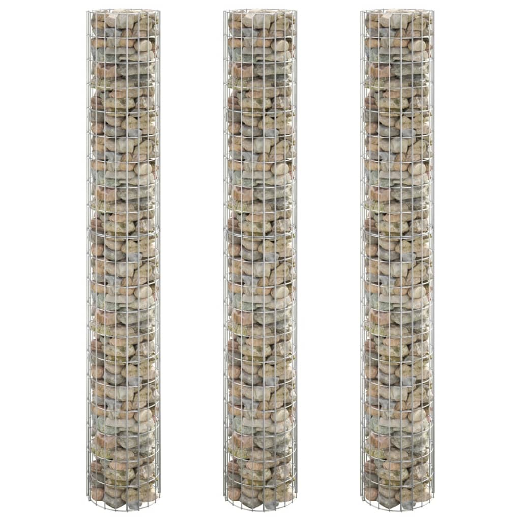 Strat Înălțat Gabion 3 Buc. Ø30X200 Cm Oțel Galvanizat Circular