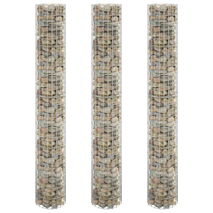 Strat Înălțat Gabion 3 Buc. Ø30X200 Cm Oțel Galvanizat Circular