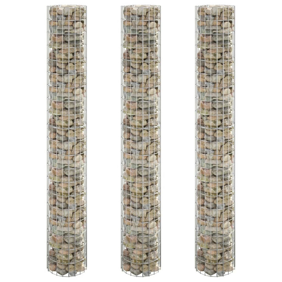 Strat Înălțat Gabion 3 Buc. Ø30X200 Cm Oțel Galvanizat Circular