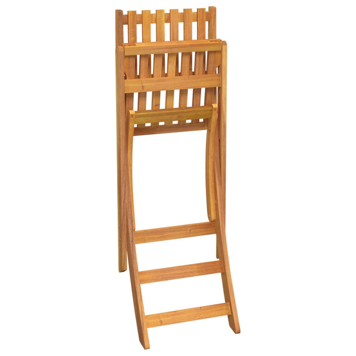Scaune De Bar Pliabile De Exterior, 2 Buc., Lemn Masiv Acacia
