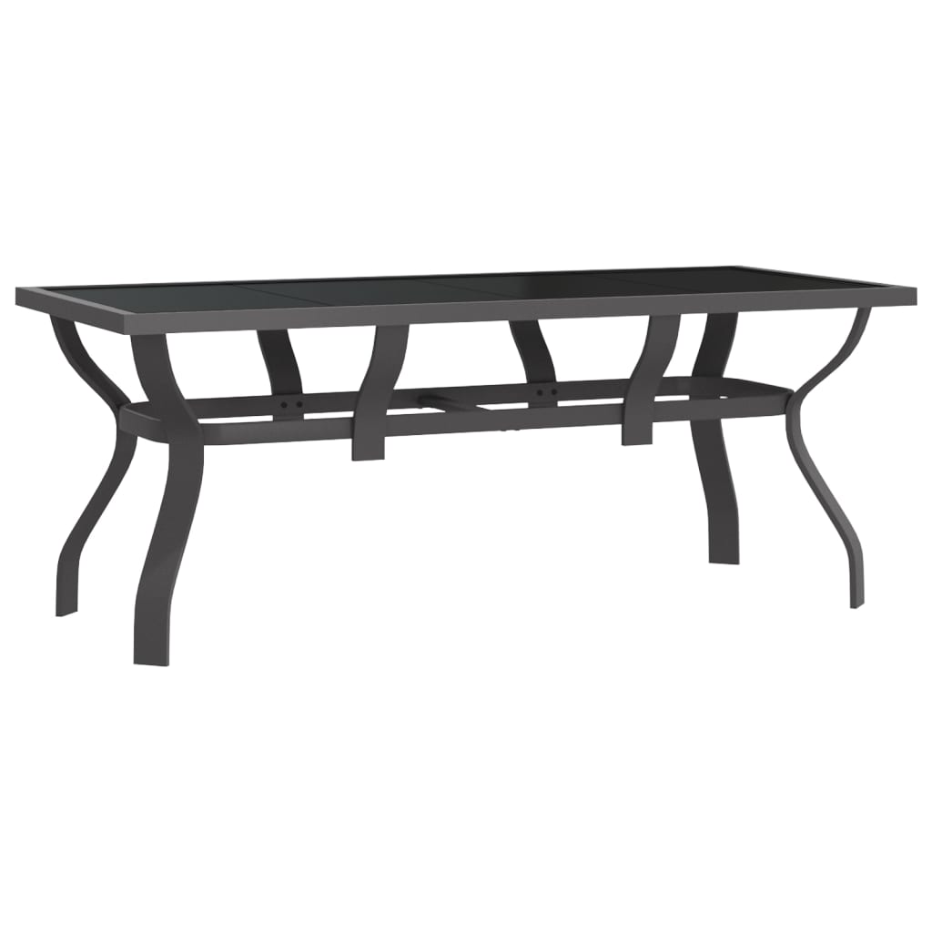 Set De Servit Masa Pentru Grădină, 5 Piese, Gri Și Negru