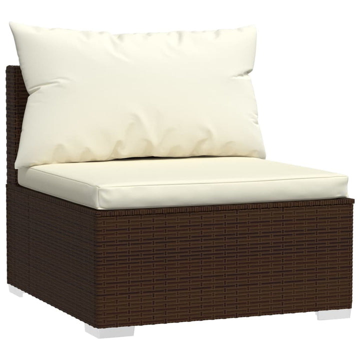 Set Mobilier De Grădină Cu Perne, 2 Piese, Maro, Poliratan