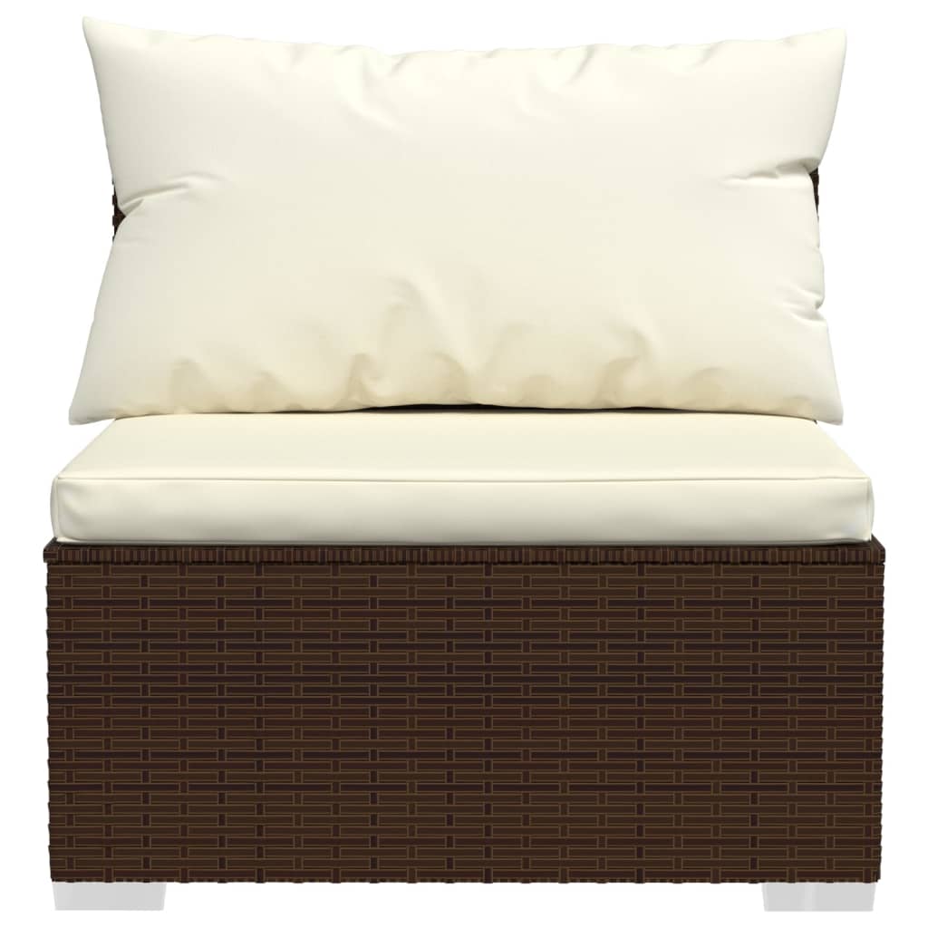 Set Mobilier De Grădină Cu Perne, 2 Piese, Maro, Poliratan