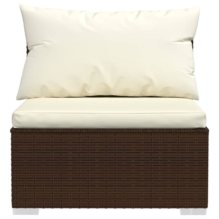 Set Mobilier De Grădină Cu Perne, 2 Piese, Maro, Poliratan