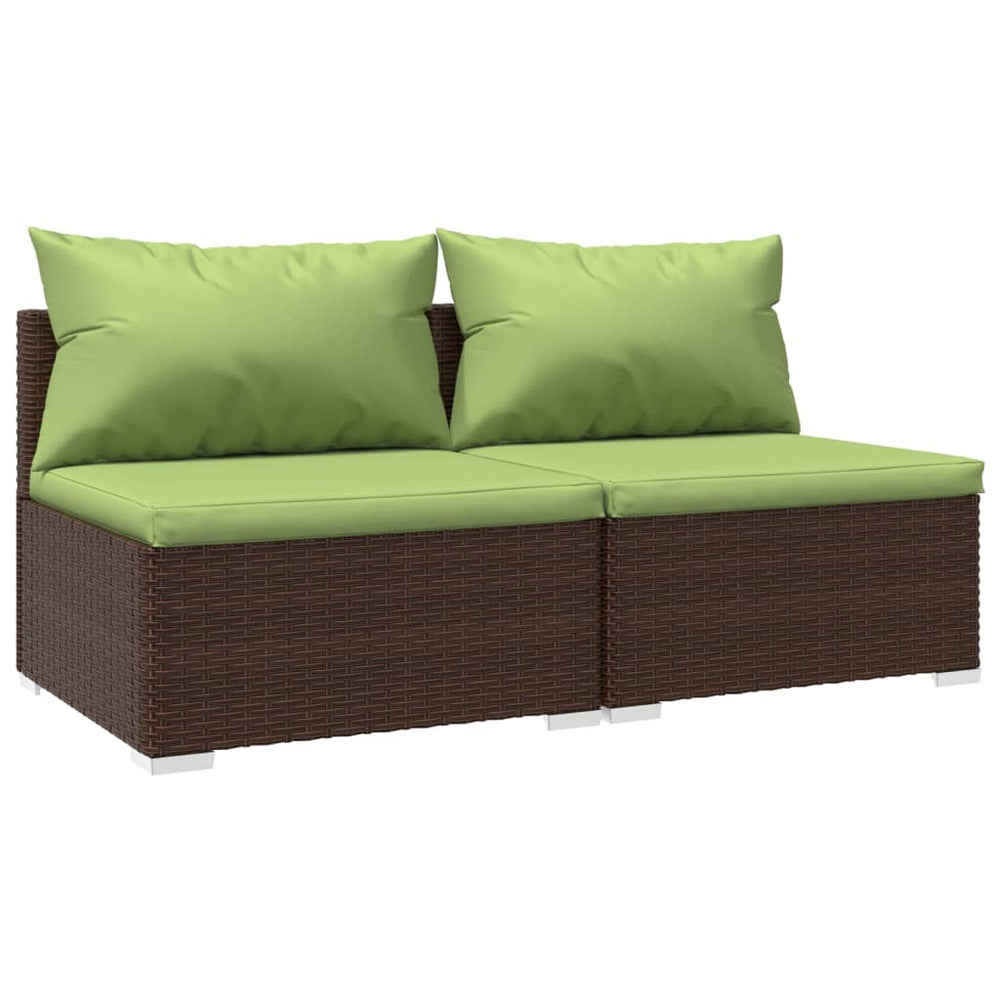 Set Mobilier Relaxare Grădină Cu Perne 2 Piese Maro Poliratan