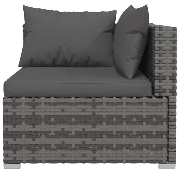 Set Mobilier De Grădină Cu Perne, 4 Piese, Poliratan, Gri