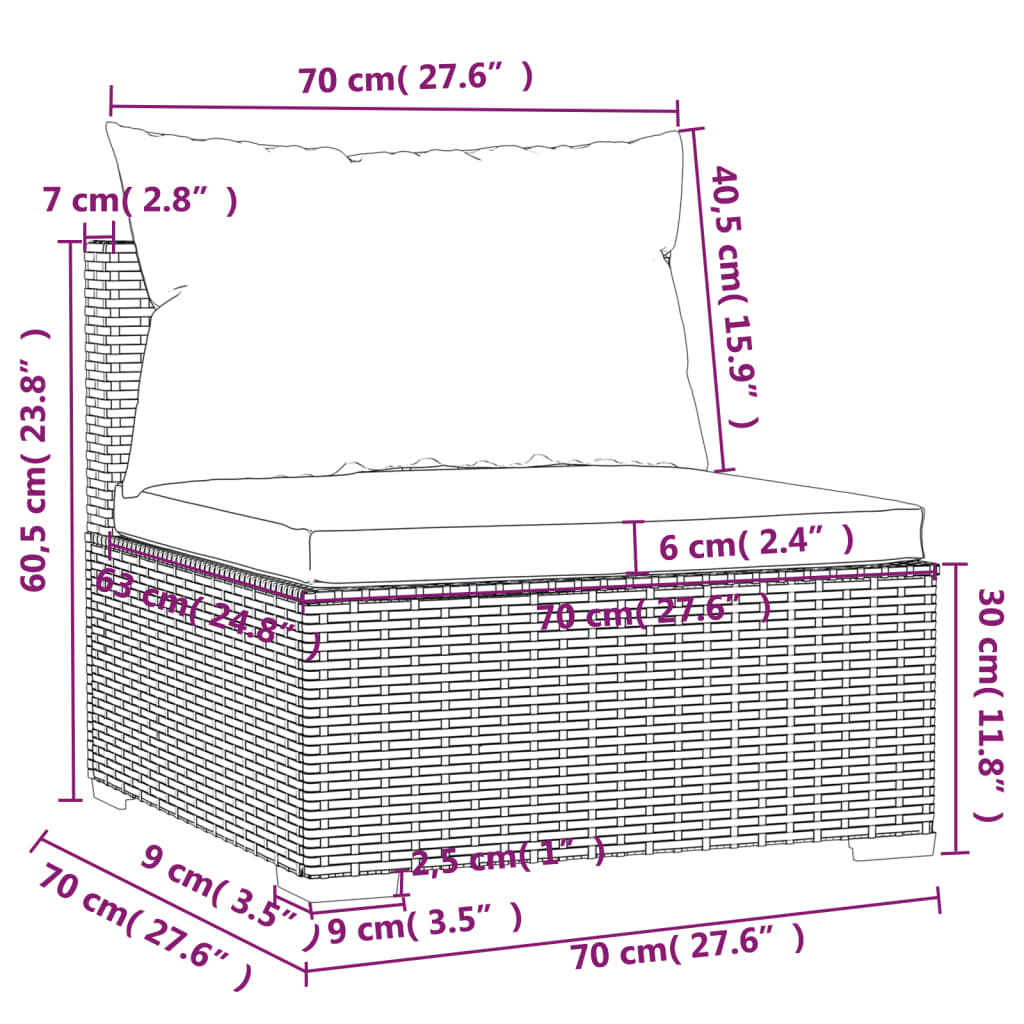 Set Mobilier De Grădină Cu Perne, 4 Piese, Poliratan, Gri