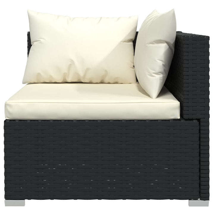 Set Mobilier De Grădină Cu Perne, 5 Piese, Negru, Poliratan