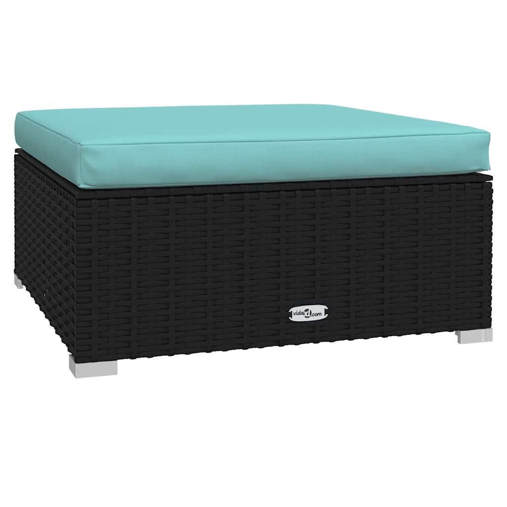 Set Mobilier De Grădină Cu Perne, 5 Piese, Negru, Poliratan