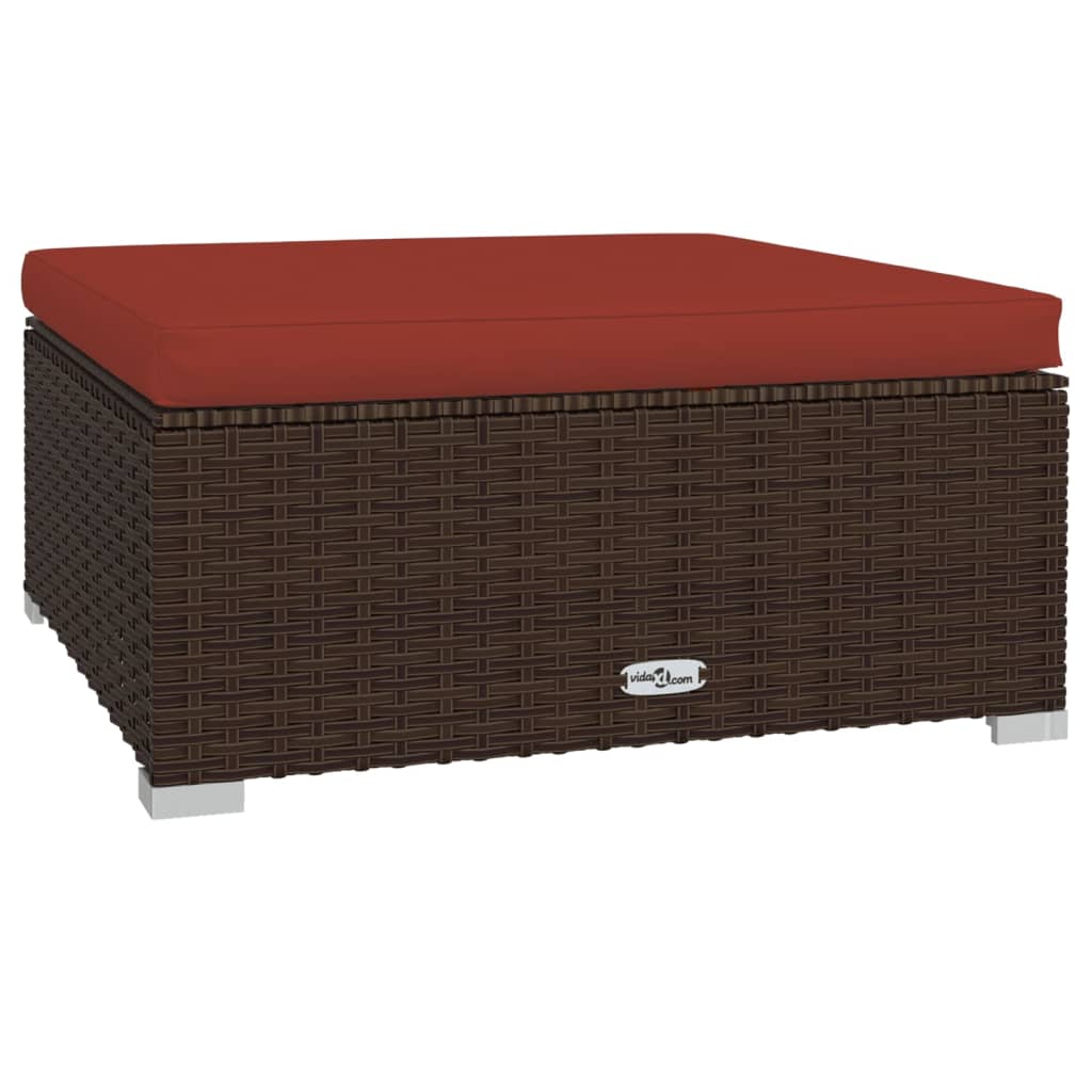 Set Mobilier De Grădină Cu Perne, 5 Piese, Maro, Poliratan