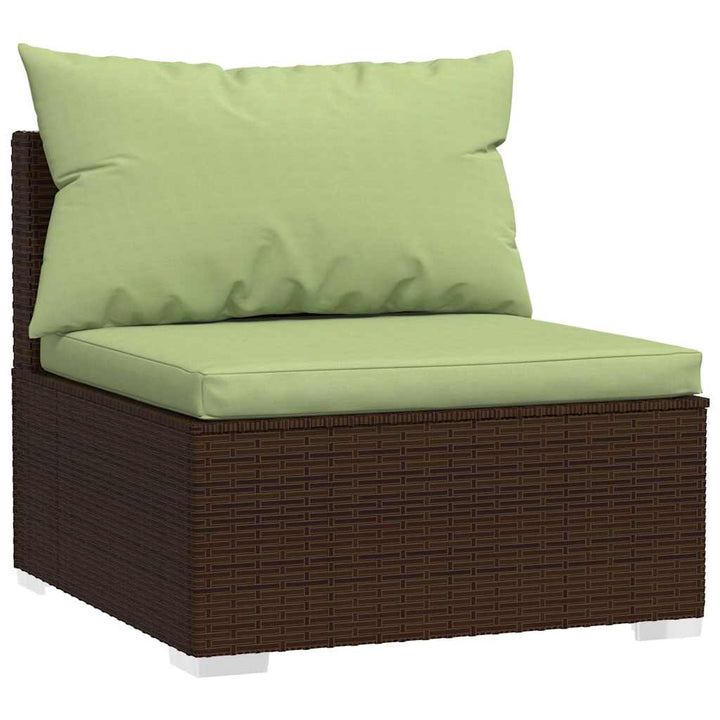 Set Mobilier De Grădină Cu Perne, 5 Piese, Maro, Poliratan