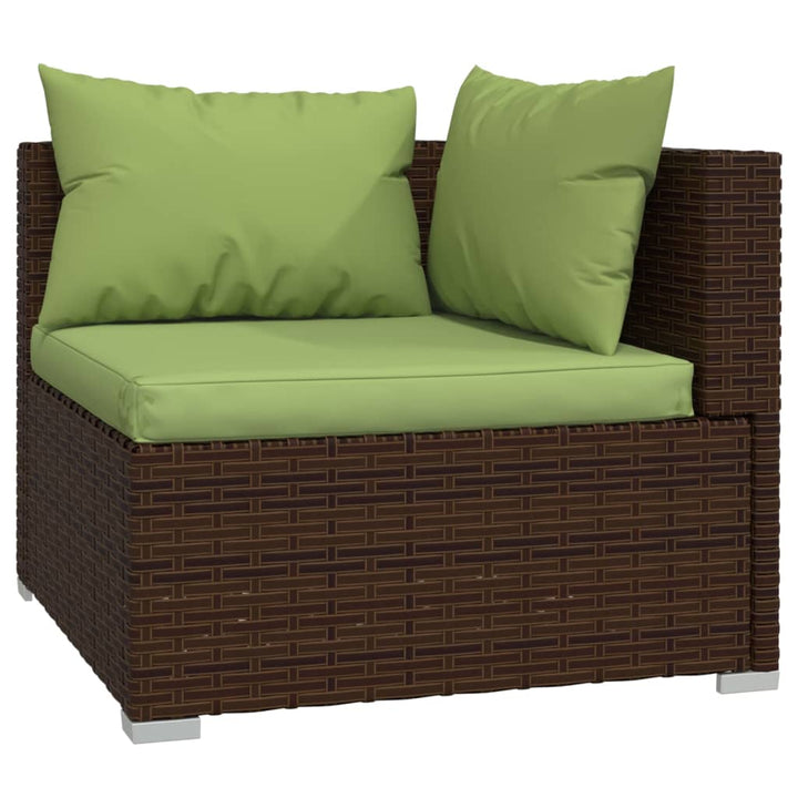 Set Mobilier De Grădină Cu Perne, 5 Piese, Maro, Poliratan