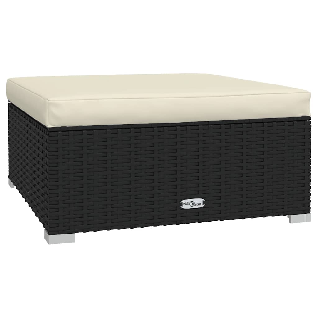 Set Mobilier De Grădină Cu Perne, 4 Piese, Negru, Poliratan