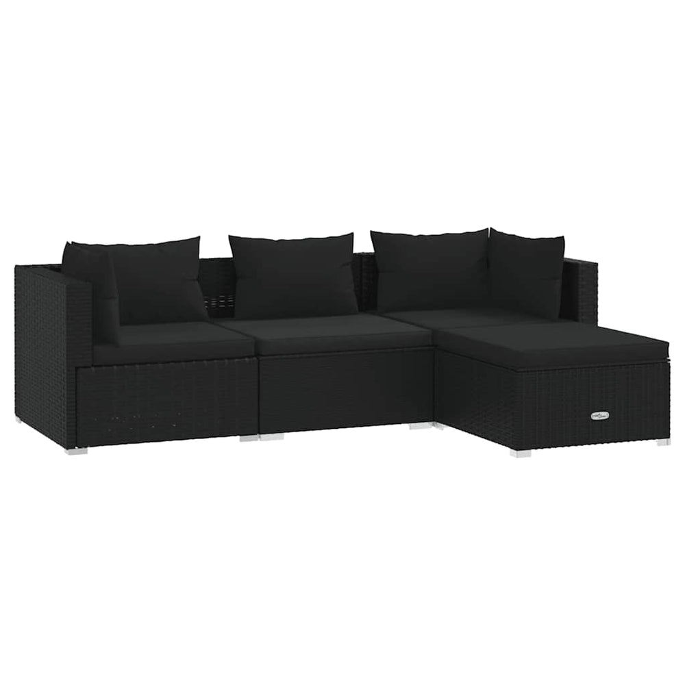 Set Mobilier De Grădină Cu Perne, 4 Piese, , Poliratan