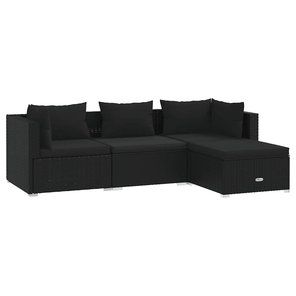 Set Mobilier De Grădină Cu Perne, 4 Piese, , Poliratan