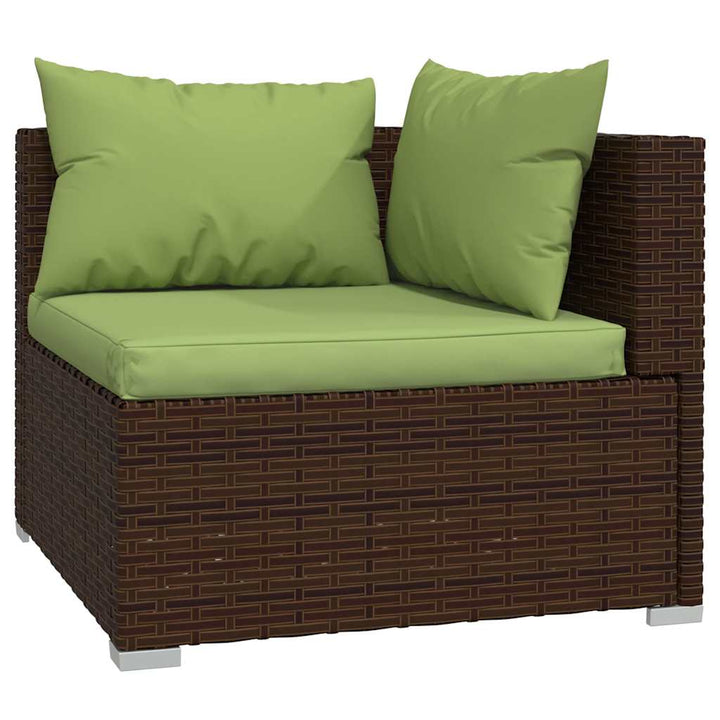 Set Mobilier De Grădină Cu Perne, 4 Piese, Maro, Poliratan