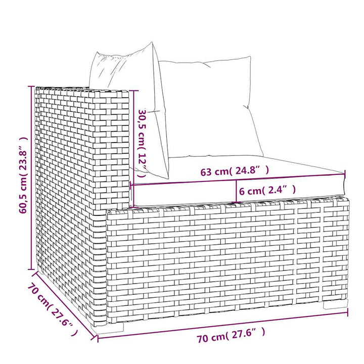 Set Mobilier De Grădină Cu Perne, 4 Piese, Negru, Poliratan