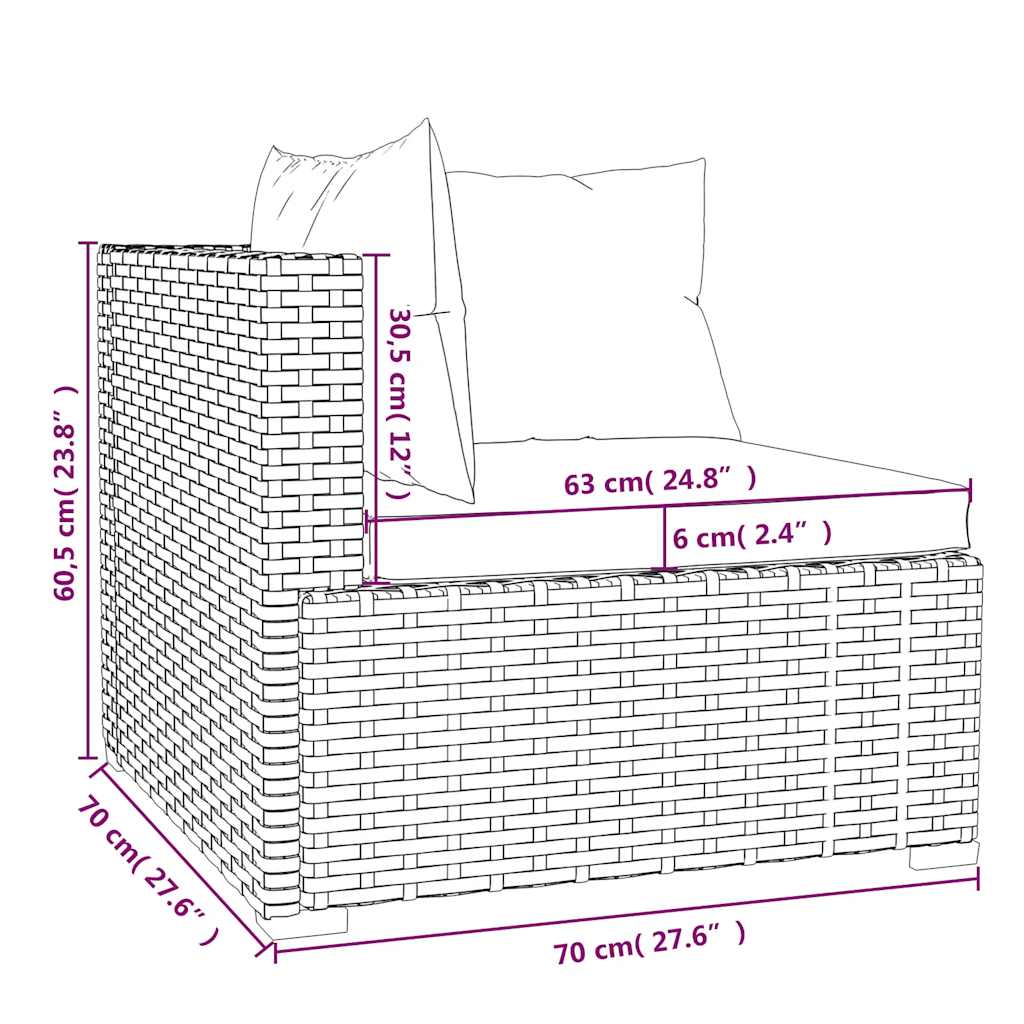 Set Mobilier De Grădină Cu Perne, 4 Piese, Negru, Poliratan