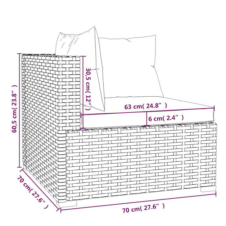 Set Mobilier De Grădină Cu Perne, 4 Piese, Negru, Poliratan